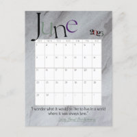 Junio Calendario Gris Moderno Mensual 2025