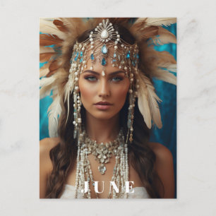 Postal *~ JUNIO DÍA DE NACIMIENTO PEARLS AP53 Boho
