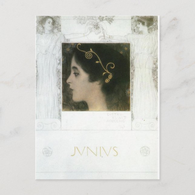 Postal Junius por Gustav Klimt (Anverso)