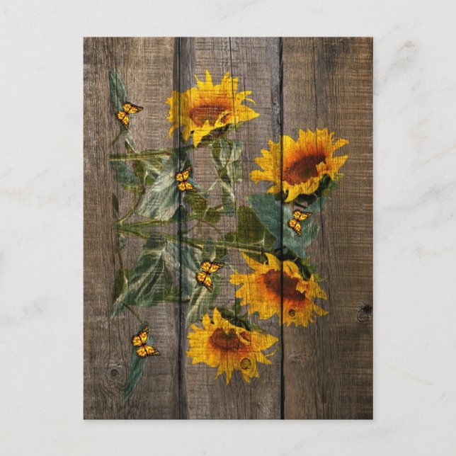 Postal Junta de Barniz de Mariposas Rusas Sunflower (Anverso)