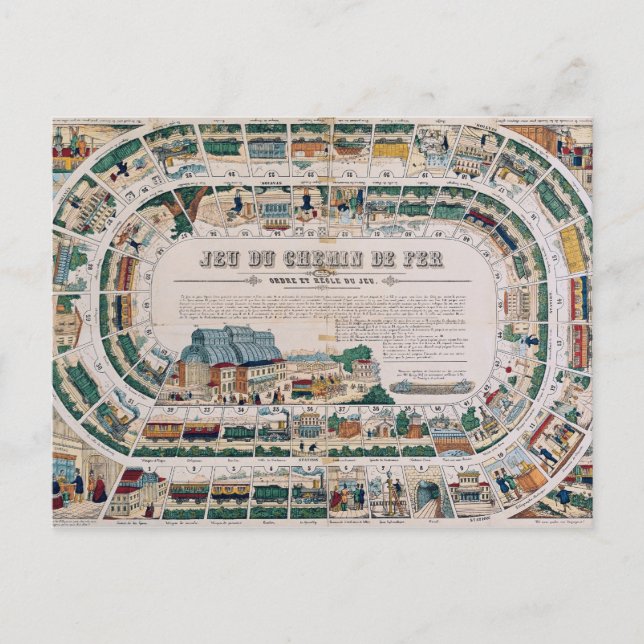 Postal Junta para un juego ferroviario, 1850 (Anverso)