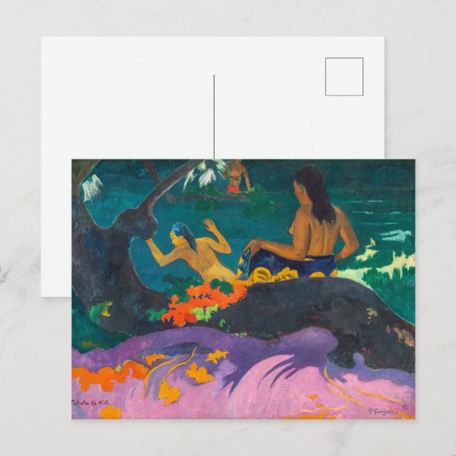 Postal Junto al mar | Paul Gauguin | (Anverso / Reverso)
