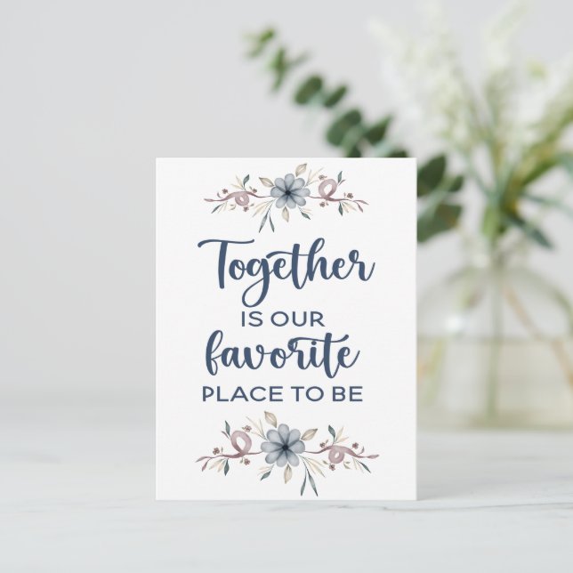 Postal Juntos es nuestro lugar favorito para ser (Anverso de pie)