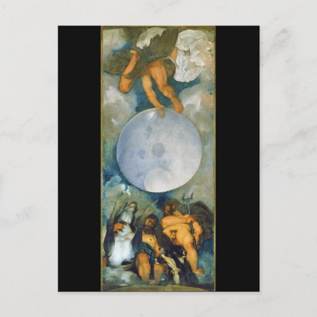 Postal Júpiter Neptune y Plutón de Caravaggio en 1597 (Anverso)