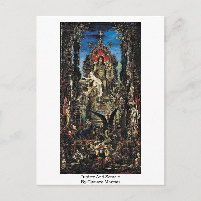 Postal Júpiter Y Semele Por Gustave Moreau (Anverso)