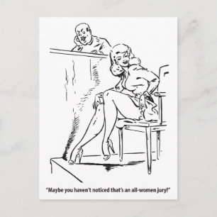 Postal Jurado de mujeres, divertido vintage