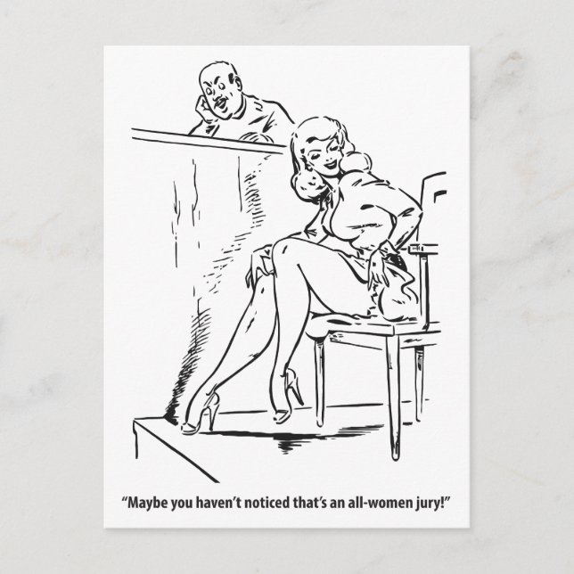 Postal Jurado de mujeres, divertido vintage (Anverso)