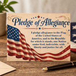 Postal Juramento de lealtad a la bandera americana nombre