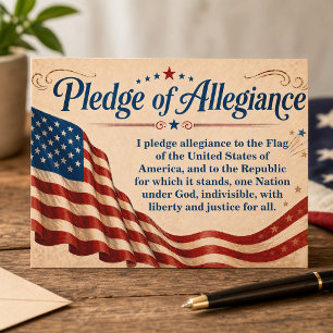 Postal Juramento de lealtad a la bandera americana nombre