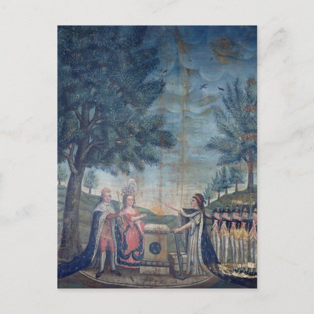 Postal Juramento del Rey, la Reina (Anverso)