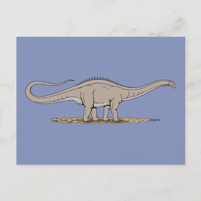 Postal Jurásico Dinosaurio Apatosauro (Anverso)