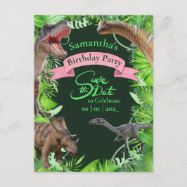 Postal Jurásico Dinosaurios Jungle Girly