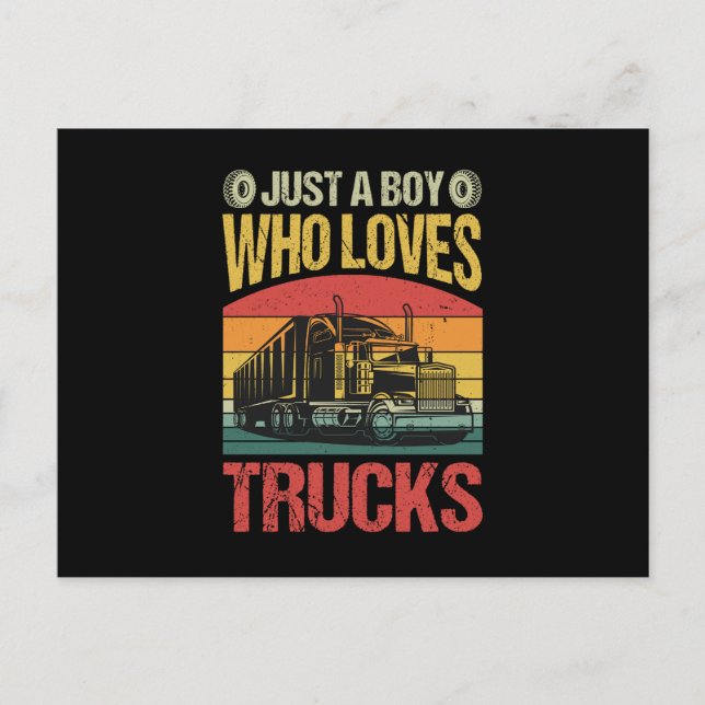 Postal Just a Boy Who Loves Trucks (Anverso)