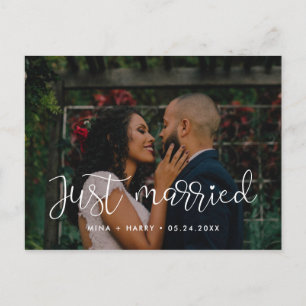 Postal Just married Whimsical wedding photo