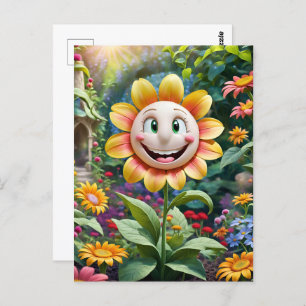 Postal Just Smile, Smiling face in clouds, Postcrossing