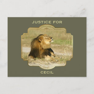 Postal Justicia para Cecil: el león asesinado en África