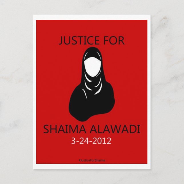 Postal Justicia para Shaima Alawadi (Anverso)