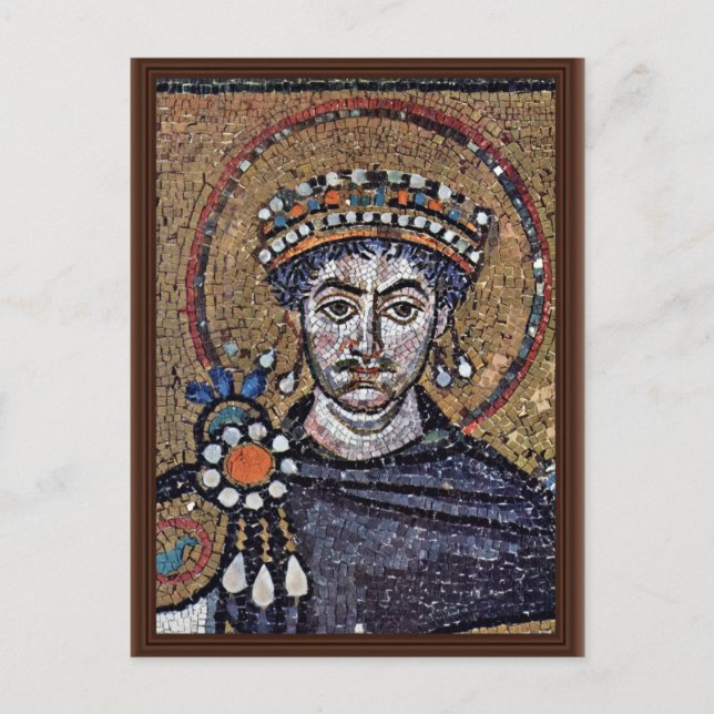 Postal Justiniano I, San Vitale (Rávena) Coro Mosaicos A (Anverso)