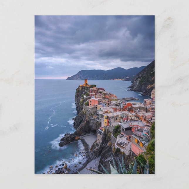 Postal Justo después del atardecer | Vernazza, Cinque Ter (Anverso)