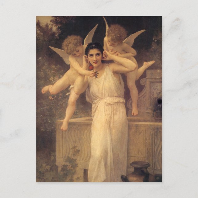 Postal Juventud de Bouguereau, retrato de los Ángeles vic (Anverso)