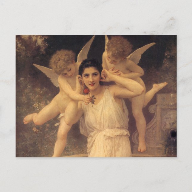 Postal Juventud de Bouguereau, retrato de los Ángeles vic (Anverso)