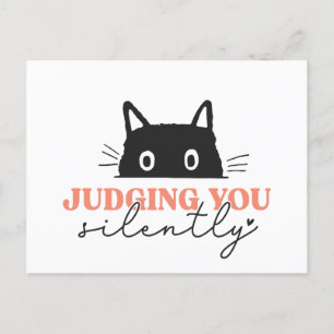 Postal Juzgando Silenciosamente Gracioso Cat Kitty