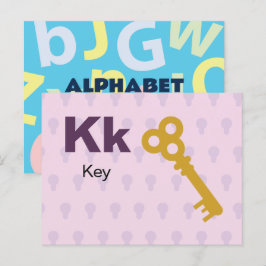 Postal K es para Key - Alphabet Flash Card