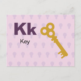 Postal K es para Key - Alphabet Flash Card
