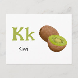 Postal K es para Kiwi - Alphabet Flash Card