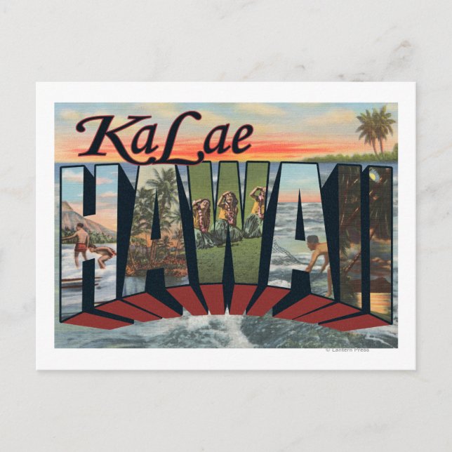 Postal Ka Lae, HawaiiEscenas de letras grandesKa Lae, HI (Anverso)