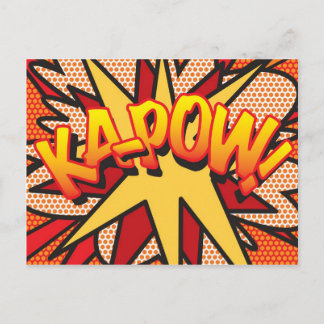 Postal KA-POW Diversión Arte Pop de Cómic Retro