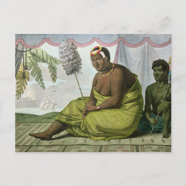 Postal Ka'ahumanu, Reina de las Islas Sandwich (Anverso)