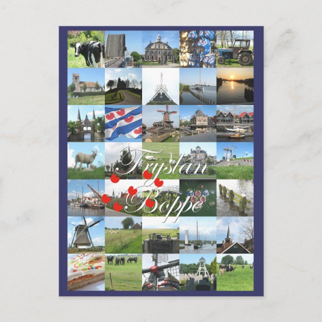 Postal Kaart de la foto de Fryslân Boppe Frisia (Anverso)
