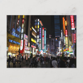 Postal Kabukichō Tokio Neones por la noche