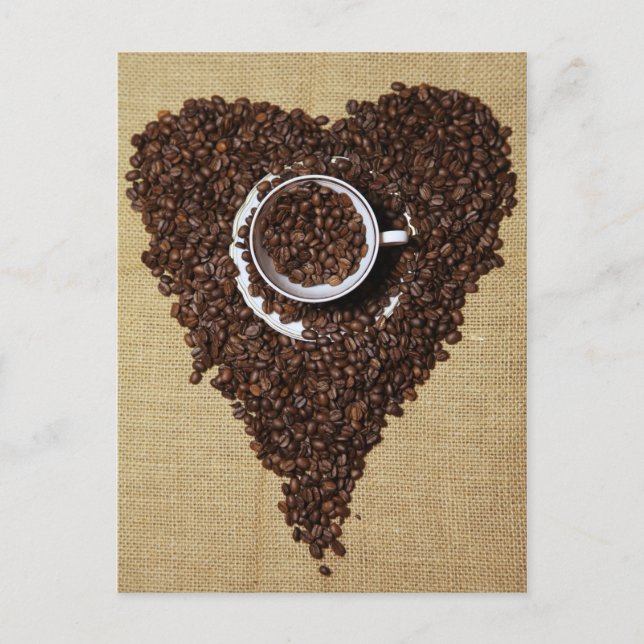 Postal Kaffee Herz (Anverso)