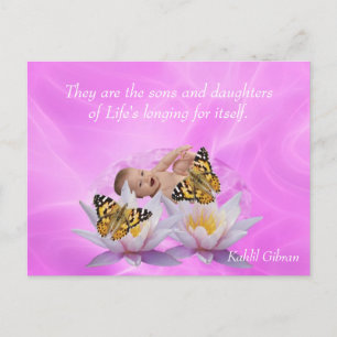 Postal Kahlil Gibran sobre los niños