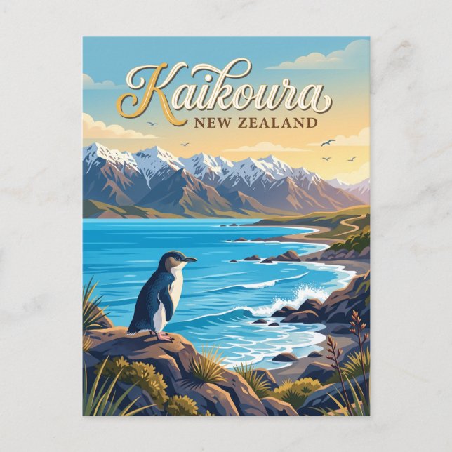 Postal Kaikoura Nueva Zelanda (Anverso)