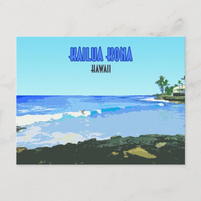 Postal Kailua Kona Big Island Hawaii Vintage (Anverso)