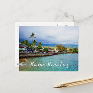 Postal Kailua Kona Pier Hawaii pintura al óleo arte digit