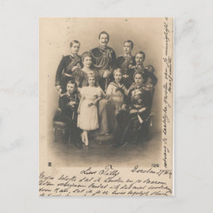 Postal KAISER WILHELM II con su familia #017D
