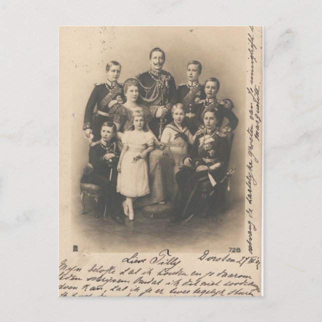 Postal KAISER WILHELM II con su familia #017D (Anverso)