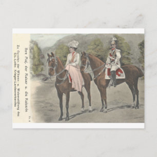 Postal Kaiser Wilhelm II y Emperatriz a caballo #037SS