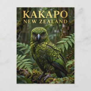 Postal 🦜 Kakapo Ave Nativa de Nueva Zelanda
