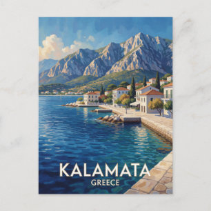 Postal Kalamata Grecia Golfo Messiniano Montaña Viaje