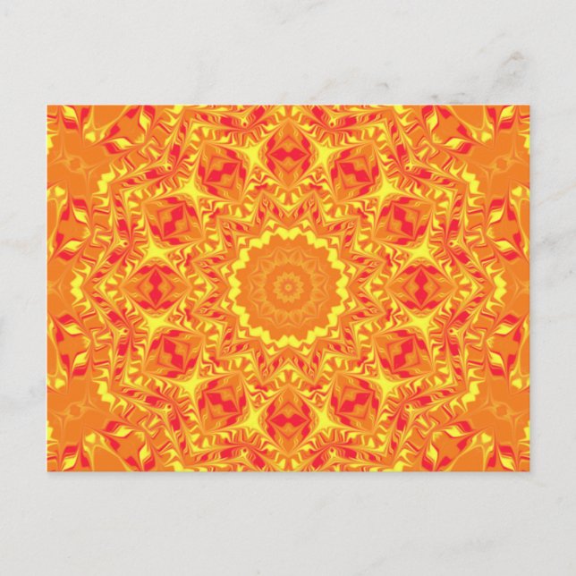 Postal Kaleidoscope de la flor de fuego (Anverso)