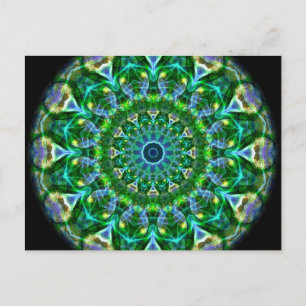 Postal Kaleidoscope de la primavera verde