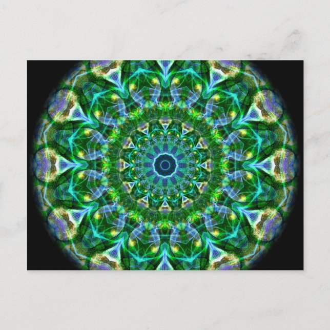 Postal Kaleidoscope de la primavera verde (Anverso)