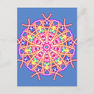 Postal Kaleidoscope sobre azul
