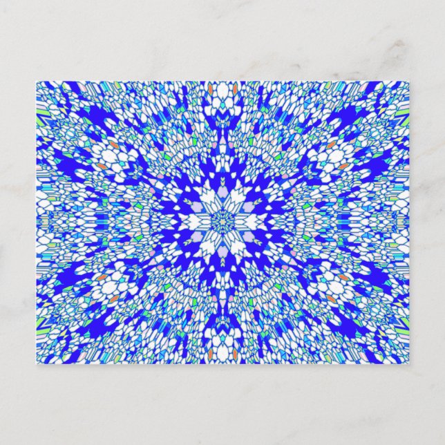 Postal Kaleidoscopio azul (Anverso)