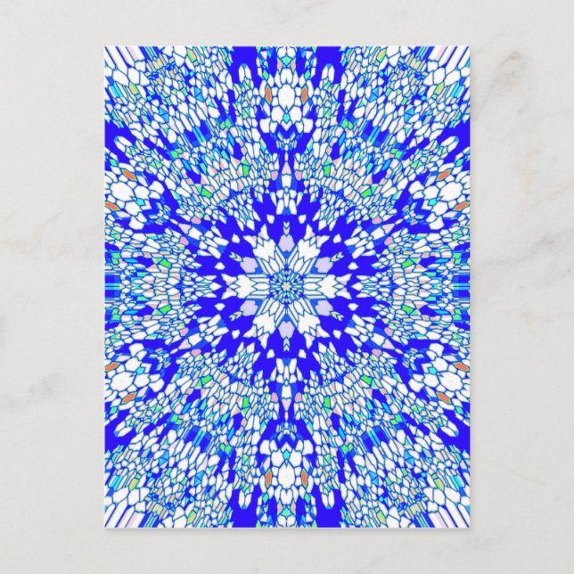Postal Kaleidoscopio azul (Anverso)